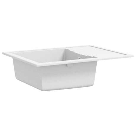 Vidaxl-Waschbecken mit Überlaufloch, oval, Granitweiß
