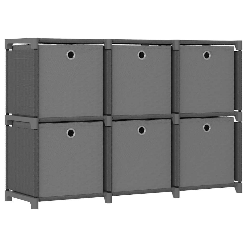 Vidaxl kast met 6 vakken met boxen 103x30x72,5 cm stof grijs