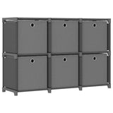 Vidaxl kast met 6 vakken met boxen 103x30x72,5 cm stof grijs