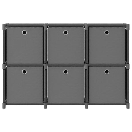 Vidaxl kast met 6 vakken met boxen 103x30x72,5 cm stof grijs