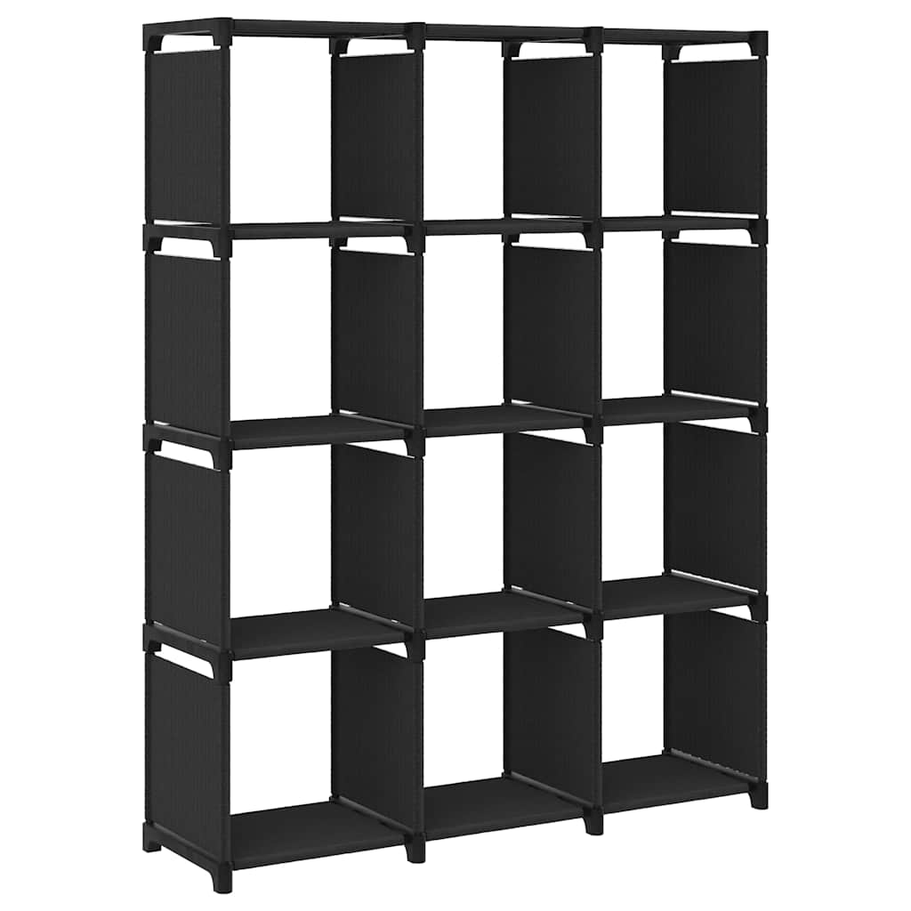 Vidaxl kast met 12 vakken 103x30x141 cm stof zwart