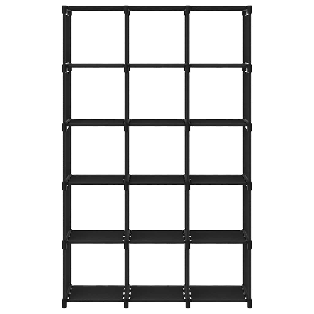 Vidaxl kast met 15 vakken 103x30x175,5 cm stof zwart