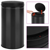 Vidaxl -Müll mit automatischer Sensor 60 l Kohlenstoffstahl schwarz