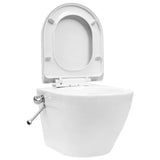 Vidaxl hängende Toilette Randless mit verstecktem Gericht aus Keramik Weiß
