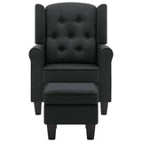 Vidaxl fauteuil met voetenbankje stof donkergrijs