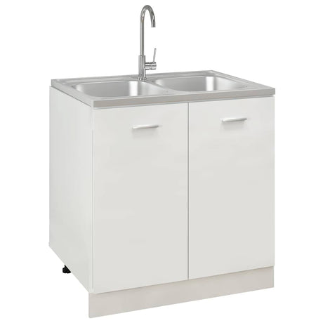 Vidaxx Spüle mit Doppelbecken 800x600x155 mm Edelstahl silber