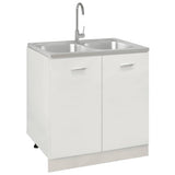 VIDAXL -Spüle mit Doppelbehälter 800x600x155 mm Edelstahl Silber