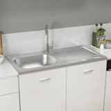 VIDAXL -Spüle mit Abflusssatz 1000x500x155 mm Edelstahl Silber