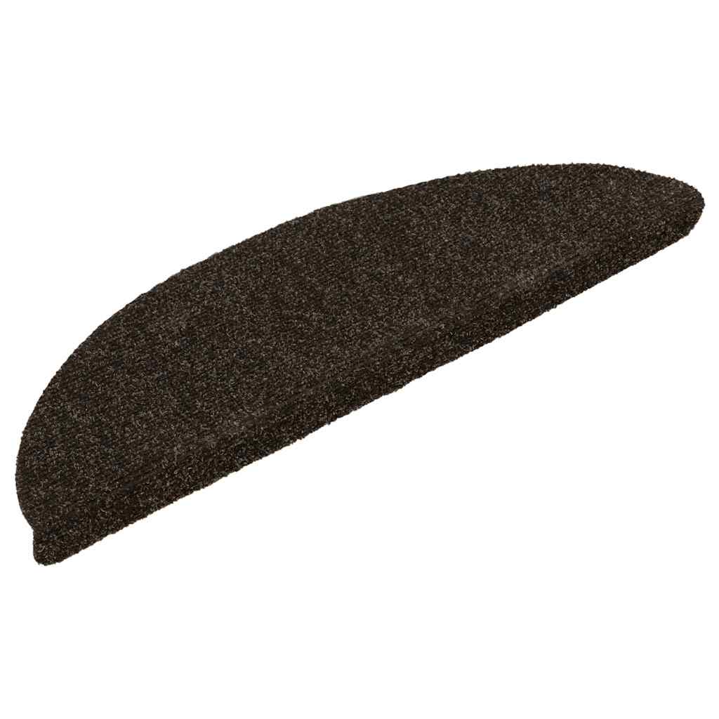 Vidaxl Treppenmatten Selbstadhäsiv 15 Teile 56x17x3 cm dunkelbraune Hemisphäre