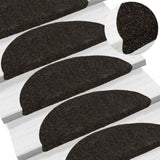 Vidaxl Treppenmatten Selbstadhäsiv 15 Teile 56x17x3 cm dunkelbraune Hemisphäre