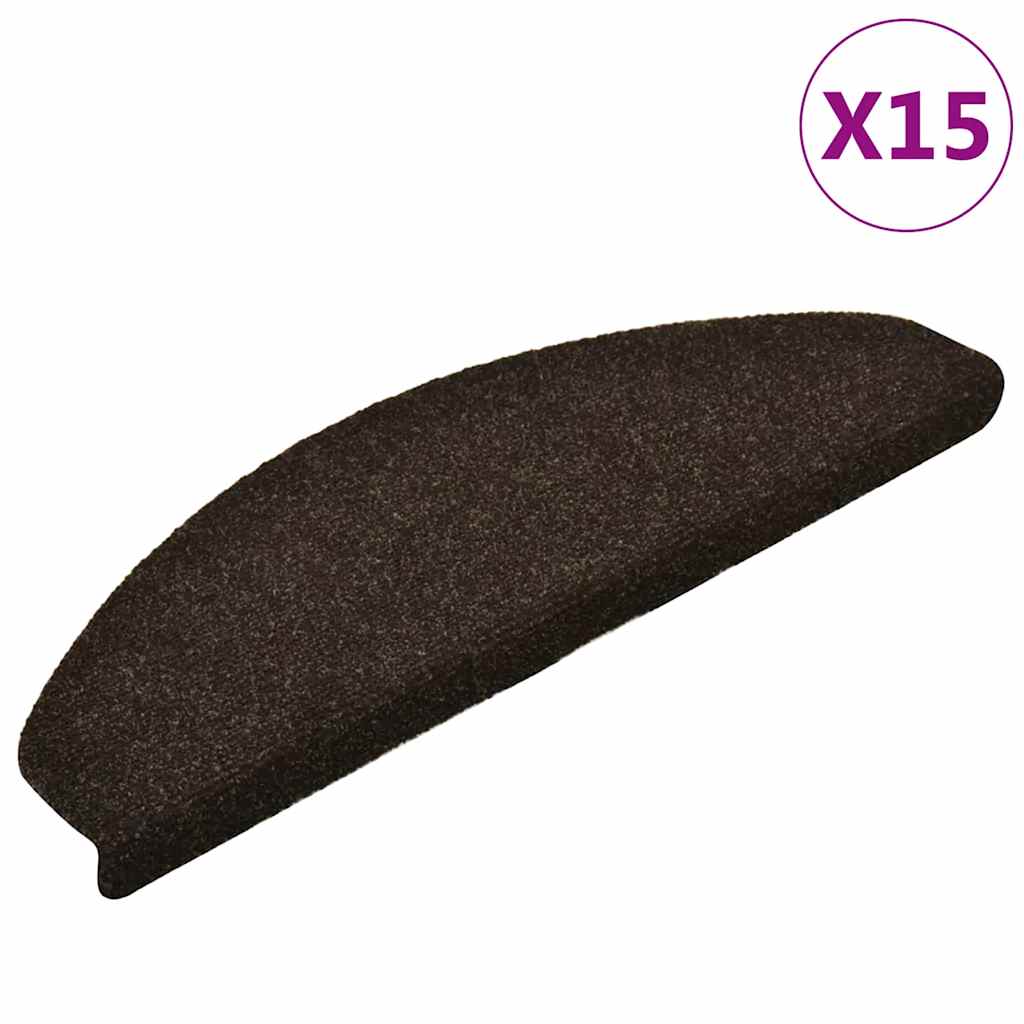Vidaxl Treppenmatten selbstadhäsiv 15 Stücke 65x21x4 cm dunkelbraun