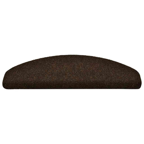 Vidaxl -Treppenmatten selbstadhäsiv 15 Stücke 65x21x4 cm braune halbrunde groß