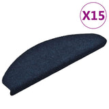 Vidaxl Treppenmatten Selbstadhäsiv 15 Stücke 65x21x4 cm dunkelblau halbgebunden