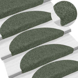 Vidaxl Treppenmatten Selbstadhäsiv 15 Teile 56x17x3 cm grüne Hemisphäre