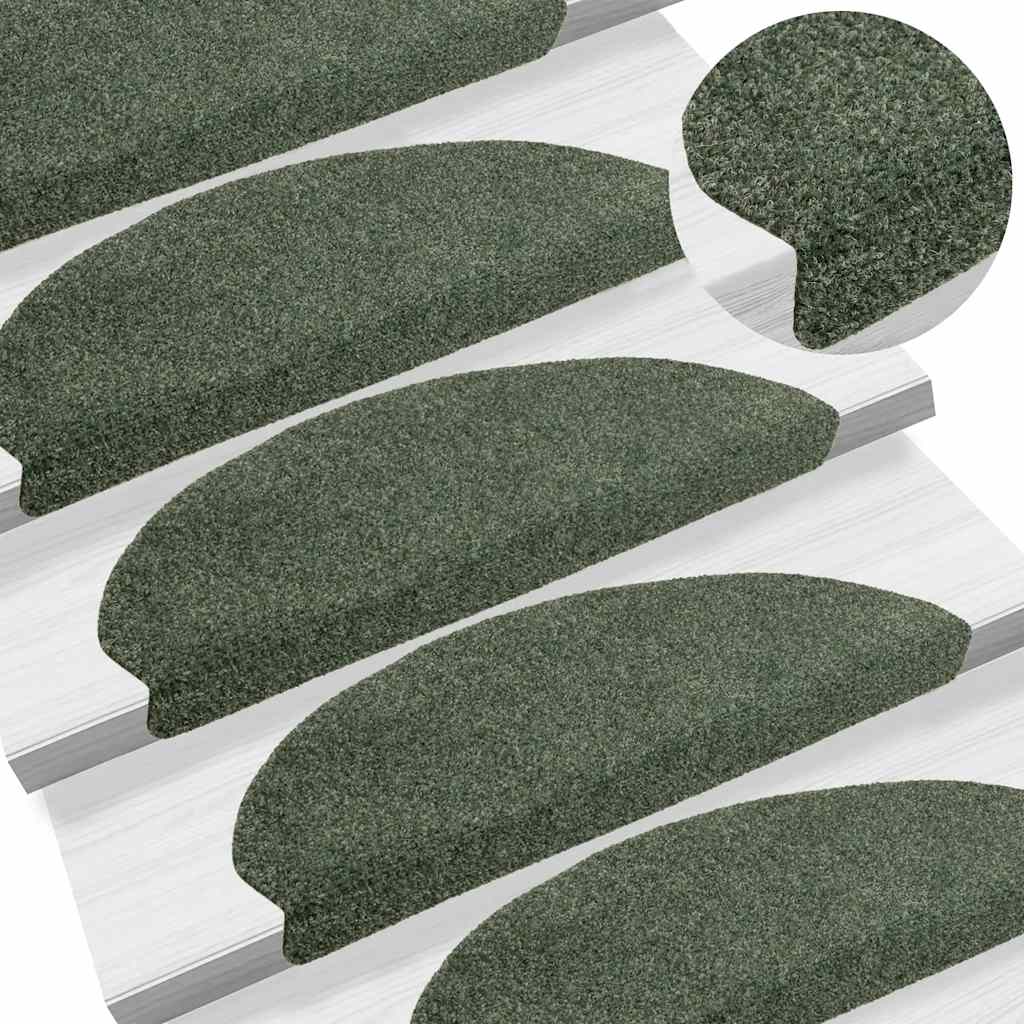 Vidaxl Treppenmatten Selbstadhäsiv 15 Stücke 65x21x4 cm grüne Hemisphäre groß