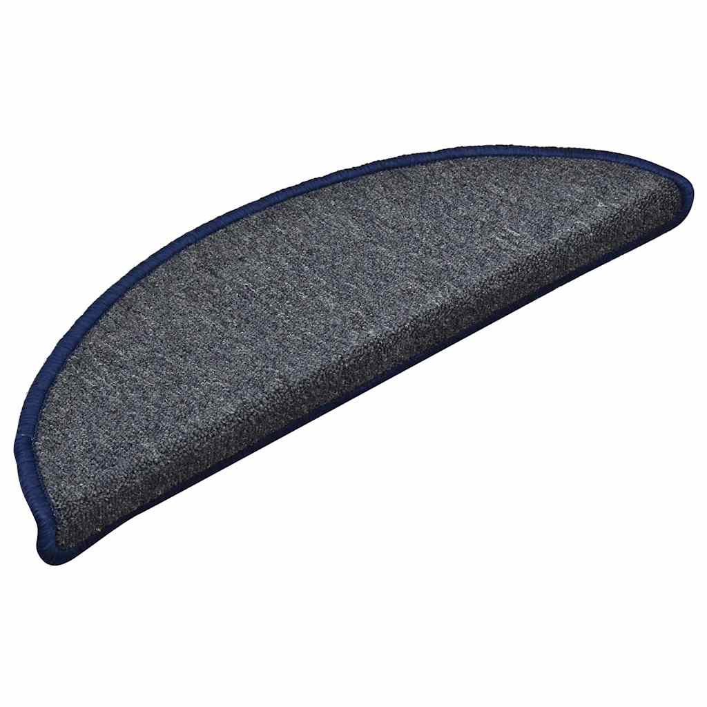 Vidaxl -Treppenmatten 15 ST 56x17x3 cm dunkelgrau und blaues Hemisphäre