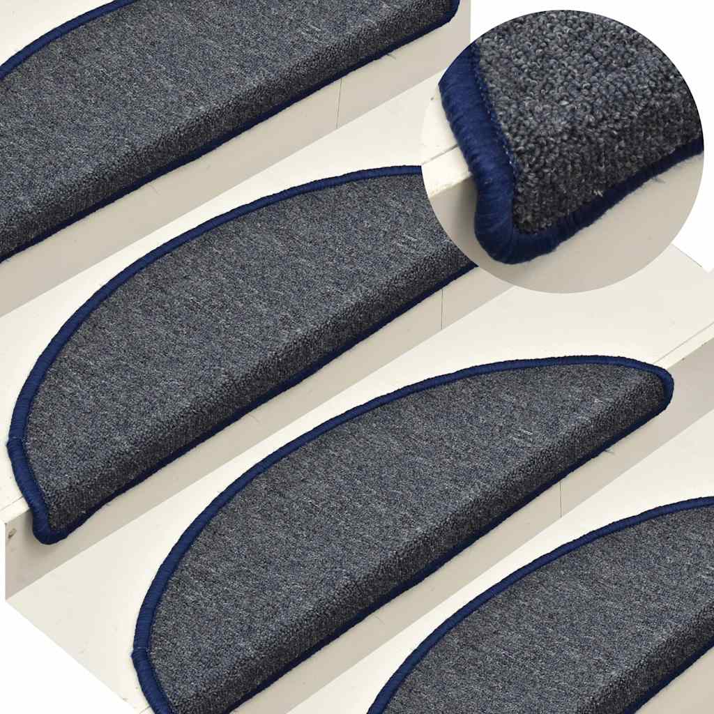 Vidaxl -Treppenmatten 15 ST 56x17x3 cm dunkelgrau und blaues Hemisphäre