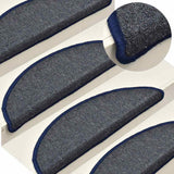 Vidaxl -Treppenmatten 15 ST 56x17x3 cm dunkelgrau und blaues Hemisphäre