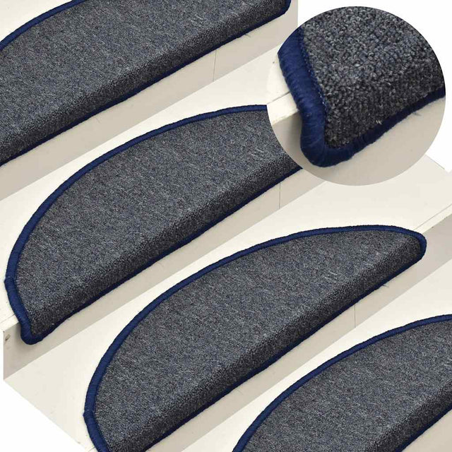 Vidaxl -Treppenmatten 15 ST 56x17x3 cm dunkelgrau und blaues Hemisphäre