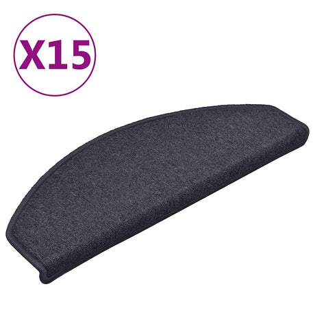 Vidaxl -Treppenmatten 15 ST 65x24x4 cm dunkelgrau und blau Hemisphäre groß