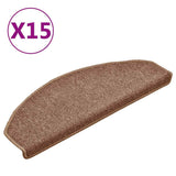 Vidaxl -Treppenmatten 15 ST 65x24x4 cm Brown Semi -Rounds groß