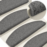 Vidaxl -Treppenmatten 15 ST 65x24x4 cm dunkelgraue Hemisphäre groß