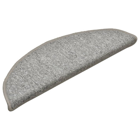 Vidaxl -Treppenmatten 15 ST 56x17x3 cm hellgraue Hemisphäre