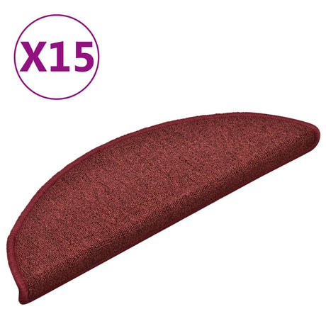Vidaxl -Treppenmatten 15 ST 56x17x3 cm Rot