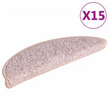 Vidaxl -Treppenmatten 15 ST 65x21x4 cm hellrosa