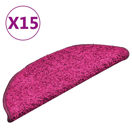 VidaXL Stufenmatten 15 Stk. 56x17x3 cm rosa halbrund