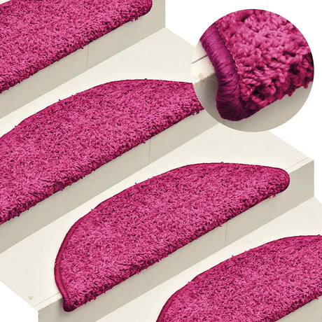 VidaXL Stufenmatten 15 Stk. 56x17x3 cm rosa halbrund