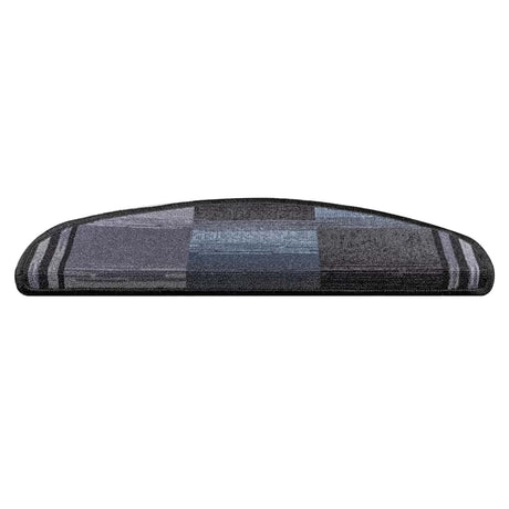 Vidaxl Treppenmatten Selbstadhäsiv 15 ST 65x21x4 cm schwarz und grau