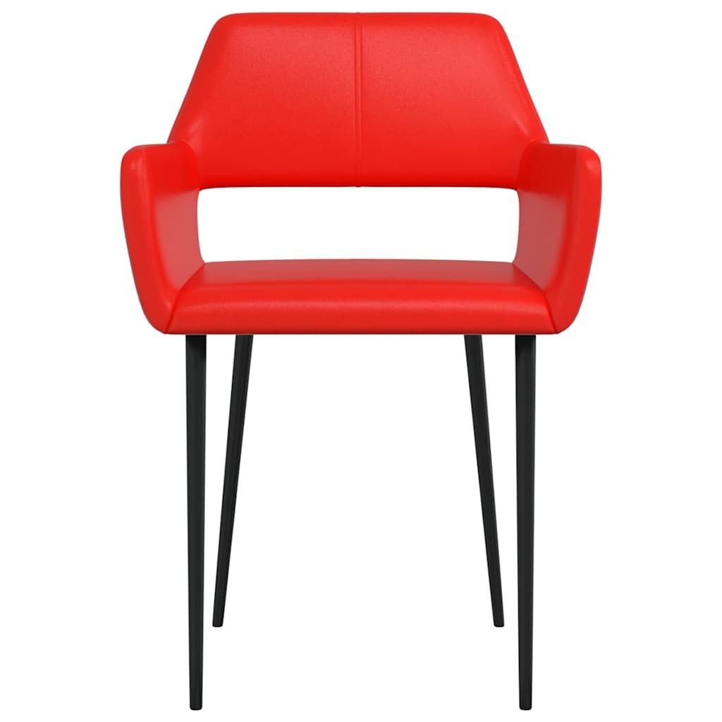 Vidaxl eetkamerstoelen 2 st kunstleer rood