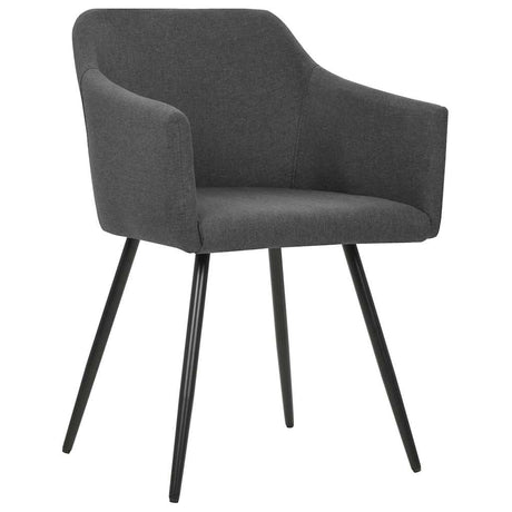 Vidaxl eetkamerstoelen 2 st stof donkergrijs