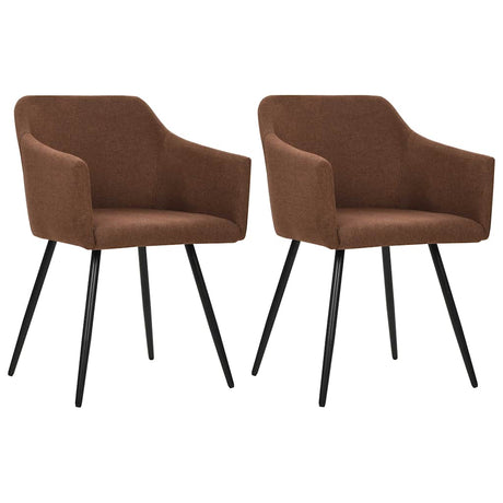 Vidaxl eetkamerstoelen 2 st stof bruin