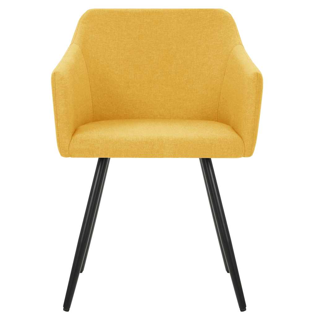 Vidaxl eetkamerstoelen 2 st stof geel