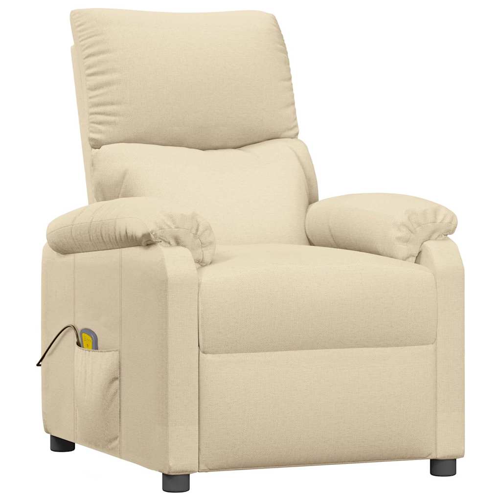 Vidaxl massagestoel stof crèmekleurig