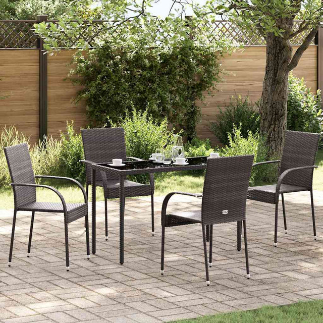 Vidaxl tuinstoelen stapelbaar 4 st poly rattan bruin
