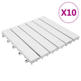 VIDAXL -Terrassenfliesen 10 Stcs 30 x 30 cm Festes Akaziahout Weiß
