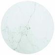 Vidaxl tafelblad ø30x0,8 cm gehard glas met marmerontwerp wit