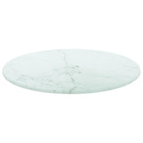 Vidaxl tafelblad ø30x0,8 cm gehard glas met marmerontwerp wit
