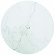 Vidaxl tafelblad ø50x0,8 cm gehard glas met marmeren design wit