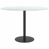 Vidaxl tafelblad ø60x0,8 cm gehard glas met marmeren design wit