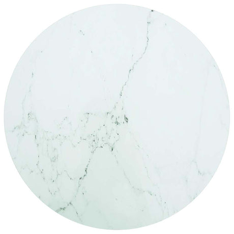 Vidaxl tafelblad ø70x0,8 cm gehard glas met marmeren design wit
