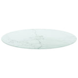 Vidaxl tafelblad ø70x0,8 cm gehard glas met marmeren design wit
