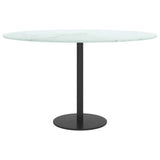 Vidaxl tafelblad ø70x0,8 cm gehard glas met marmeren design wit