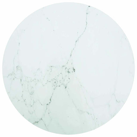 Vidaxl tafelblad ø80x1 cm gehard glas met marmeren design wit