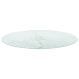Vidaxl tafelblad ø90x1 cm gehard glas met marmeren design wit