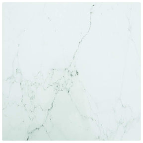 Vidaxl tafelblad 40x40 cm 6 mm gehard glas met marmeren design wit