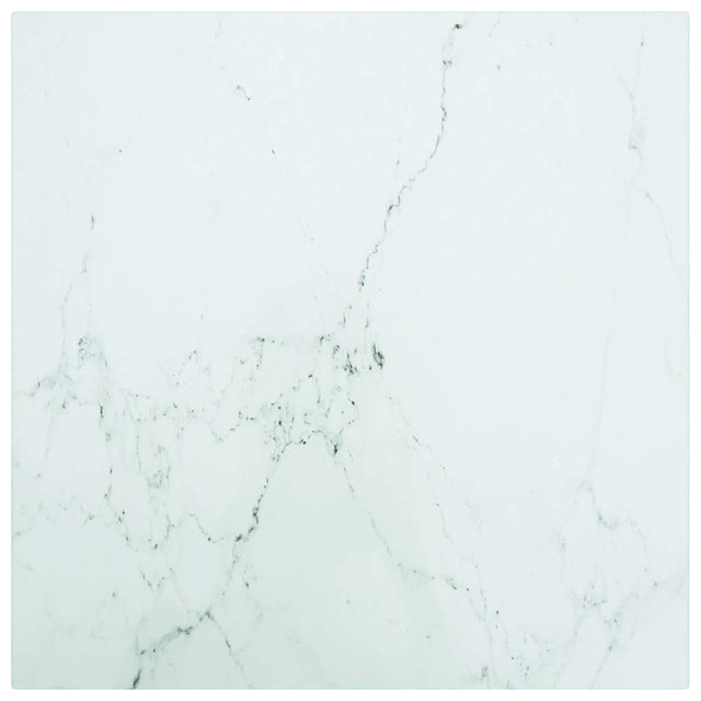 Vidaxl tafelblad 40x40 cm 6 mm gehard glas met marmeren design wit
